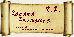 Kosara Primović vizit kartica